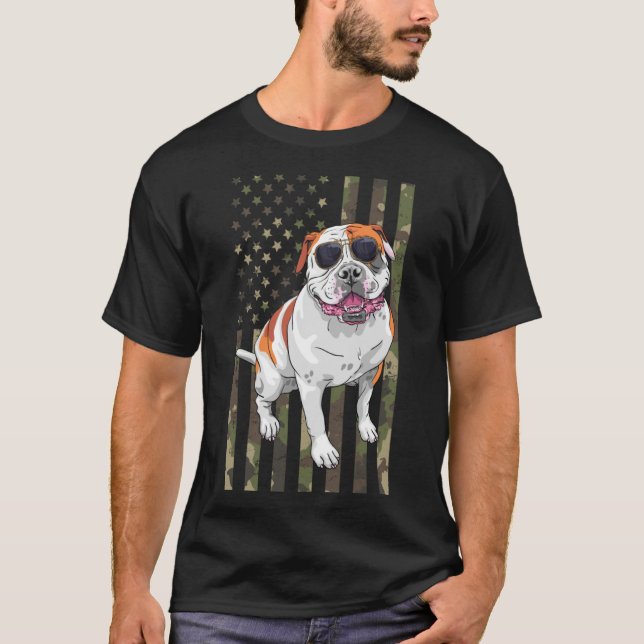 Camiseta Hombres bulldog Mujeres Bulldog Estadounidense Pap (Anverso)