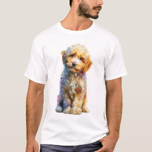 Camiseta Hombres cachorros de Doodle dorados con pelaje riz
