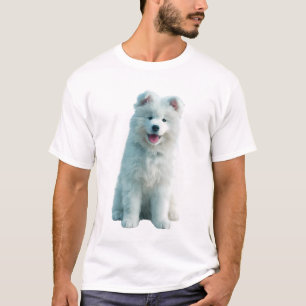 Camiseta Hombres cachorros Samoyed blancos esponjosos sonri
