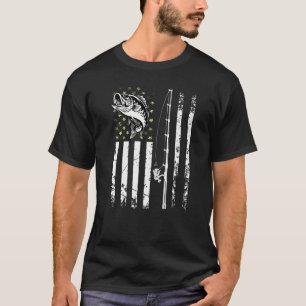 Camiseta Hombres Camuflaje Patriótico De Pesca Usan Bandera