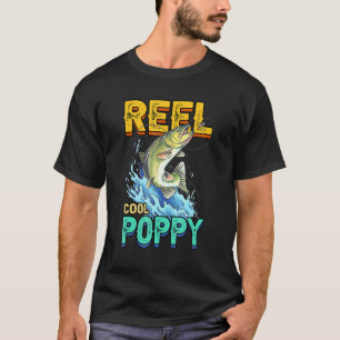 Camiseta Hombres Carrete Genial Amapola Pescador Pesca Fami