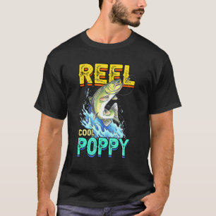 Camiseta Hombres Carrete Genial Amapola Pescador Pesca Fami