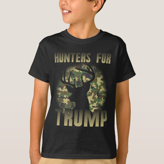 Camiseta Hombres Cazadores De Caza De Caza De Trump (Anverso)