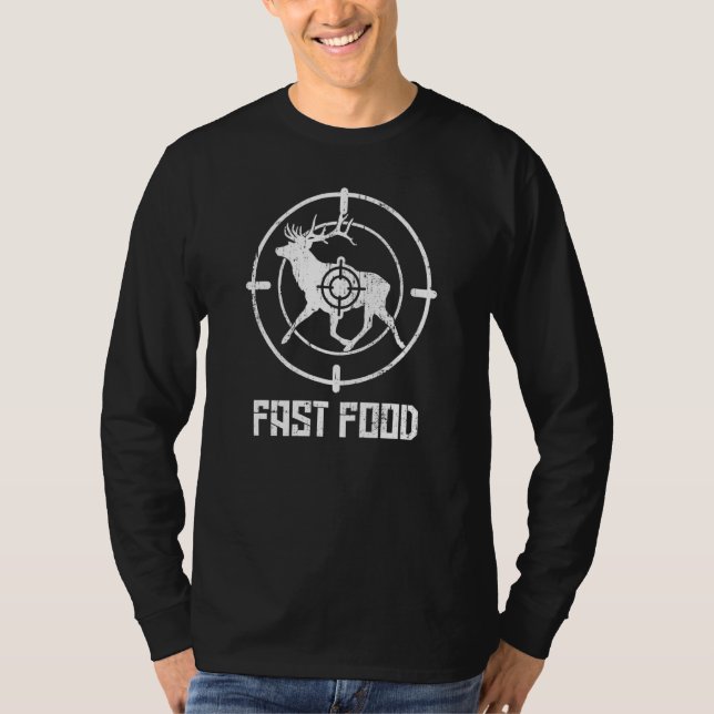 Camiseta Hombres Cazadores de Caza Rápida de Alimentos Obje (Anverso)