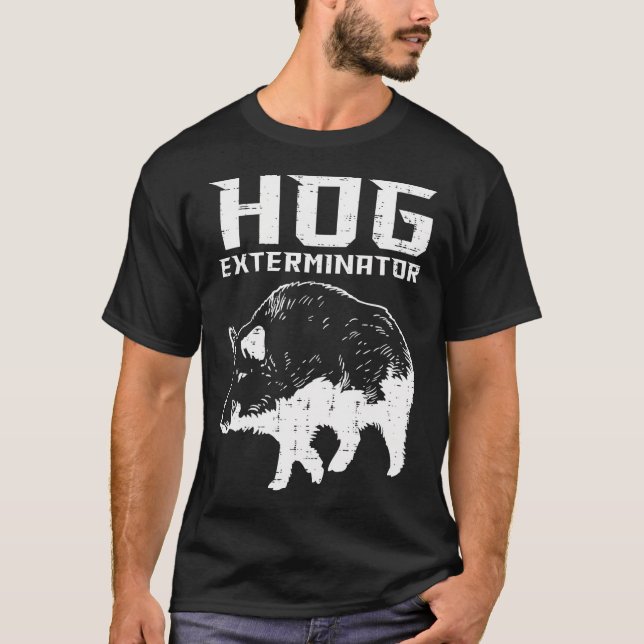 Camiseta Hombres cazadores de cerdos salvajes Boar Extermin (Anverso)