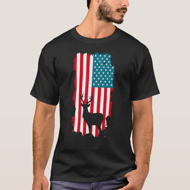 Camiseta Hombres cazadores de venados de la bandera estadou (Anverso)