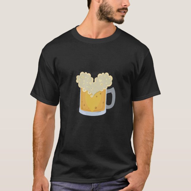 Camiseta Hombres Cerveza Amor Cerveza Corazón de Cerveza (Anverso)