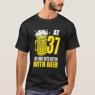Camiseta Hombres Cerveza Cumpleaños Cerveza Bebida de 37 añ