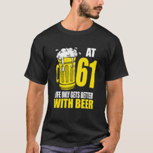 Camiseta Hombres Cerveza Cumpleaños Cerveza Bebida de 61 añ