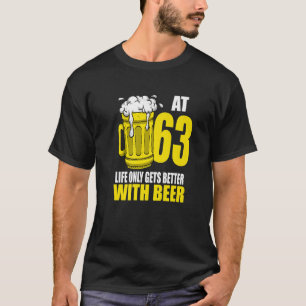 Camiseta Hombres Cerveza Cumpleaños Cerveza Bebida de 63 añ