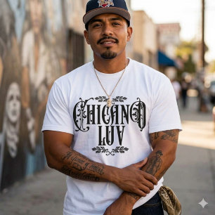 Camiseta Hombres Chicano Love Custom Name