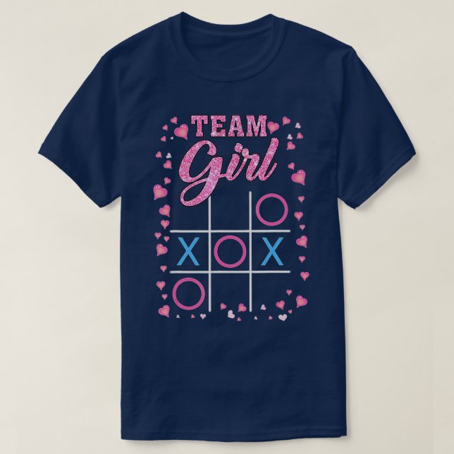 Camiseta Hombres Chicas del equipo de Fiesta de Baby Shower (Diseño del anverso)