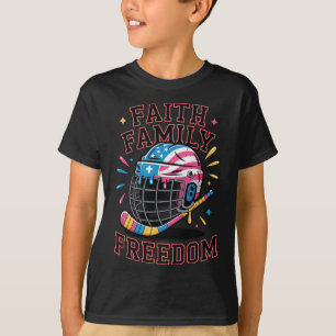Camiseta Hombres Chico Fe Familia Libertad Helado Goteo Hoc
