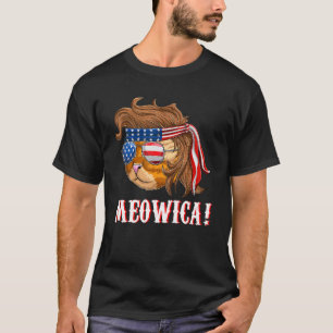 Camiseta Hombres Chicos Gato Mullet Meowica Gato Americano