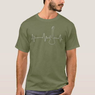 Camiseta Hombres Chicos Guitarra Eléctrica Heartbeat Tee Ba