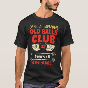 Camiseta Hombres Club de Bolas de Años 32 Años