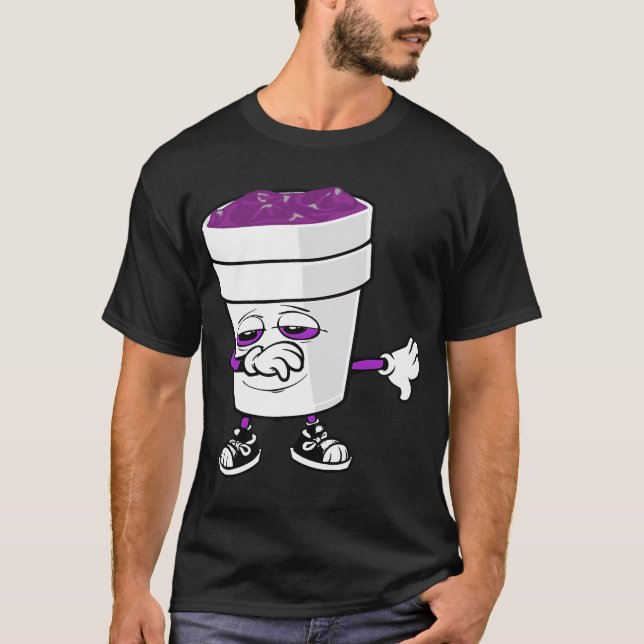 Camiseta Hombres Codeine Tos Jarabe Dabbing Doble Taza Sizz (Anverso)