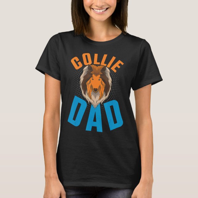 Camiseta Hombres Collie Dad Dueño De Perro Mascota Dog Anim (Anverso)