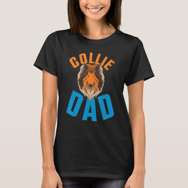 Camiseta Hombres Collie Dad Dueño De Perro Mascota Dog Anim (Anverso)