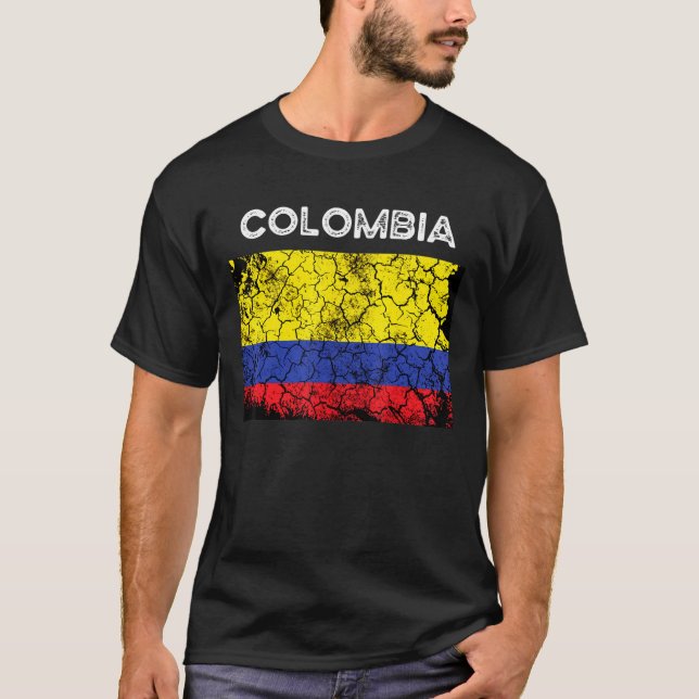 Camiseta Hombres colombianos con bandera de Colombia (Anverso)