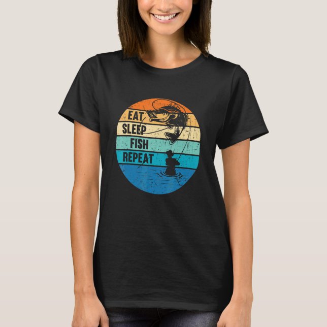 Camiseta Hombres Comen Duermen Pescado Repiten (Anverso)
