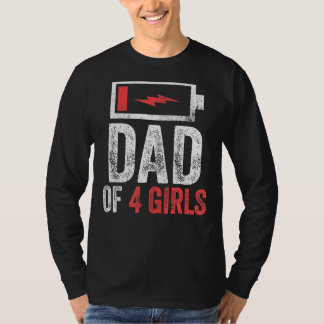 Camiseta Hombres con 4 Chicas del Día del Padre Hija