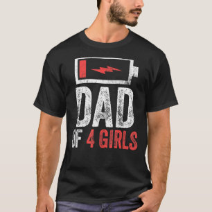 Camiseta Hombres con 4 Chicas del Día del Padre Hija