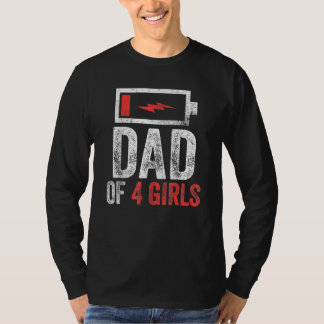 Camiseta Hombres con 4 Chicas del Día del Padre Hija