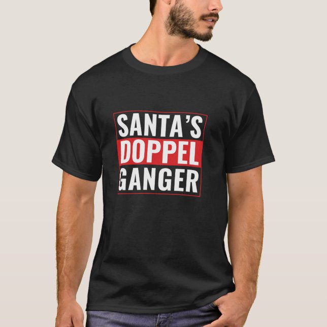 Camiseta Hombres con barba Funny Navidades Santa s Doppelga (Anverso)