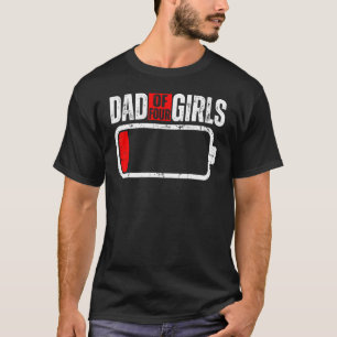 Camiseta Hombres Con Batería Baja Con Un Padre Diciente De 