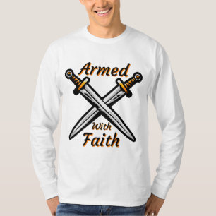 Camiseta Hombres con cita bíblica Armada con Fe