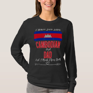 Camiseta Hombres Con Dos Títulos Camboya Y Papá Camboya