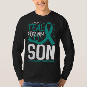 Camiseta Hombres Con Los Que Uso Verde azulado Para El Hijo