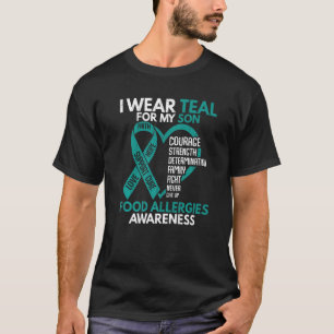 Camiseta Hombres Con Los Que Uso Verde azulado Para Mi Hijo