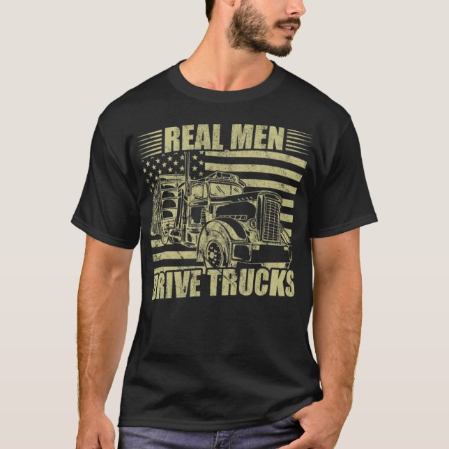 Camiseta Hombres Conductor de Camiones Hombres Reales Condu (Anverso)