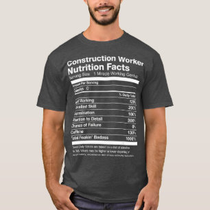 Camiseta Hombres Constructores Trabajadores Nutrición Hech