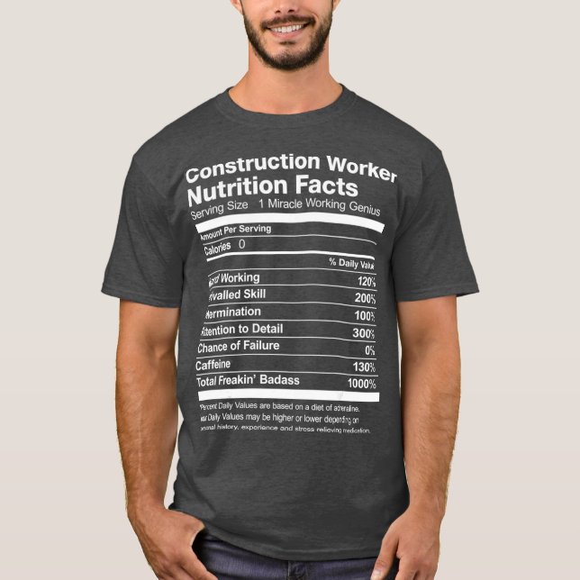 Camiseta Hombres Constructores Trabajadores Nutrición Hecho (Anverso)