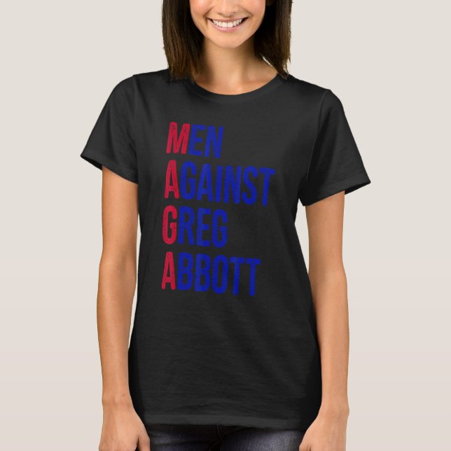 Camiseta Hombres Contra Greg Abbott Vintage (Anverso)