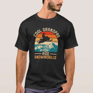 Camiseta Hombres Cool Los abuelos manejan motos de nieve Re