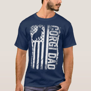 Camiseta Hombres Corgi Dad Pembroke Welsh Corgi American Fl