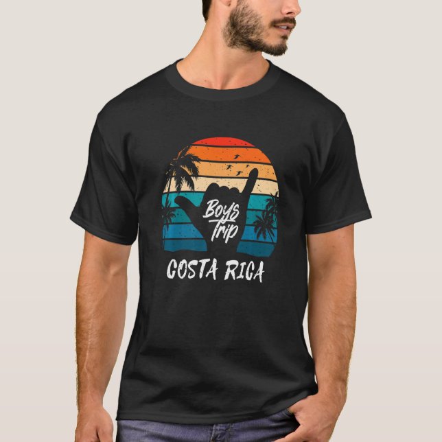 Camiseta Hombres Costa Rica viajan en pareja surfista de va (Anverso)