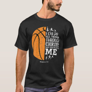 Camiseta Hombres Cristianos De Baloncesto Niños Gif Religio