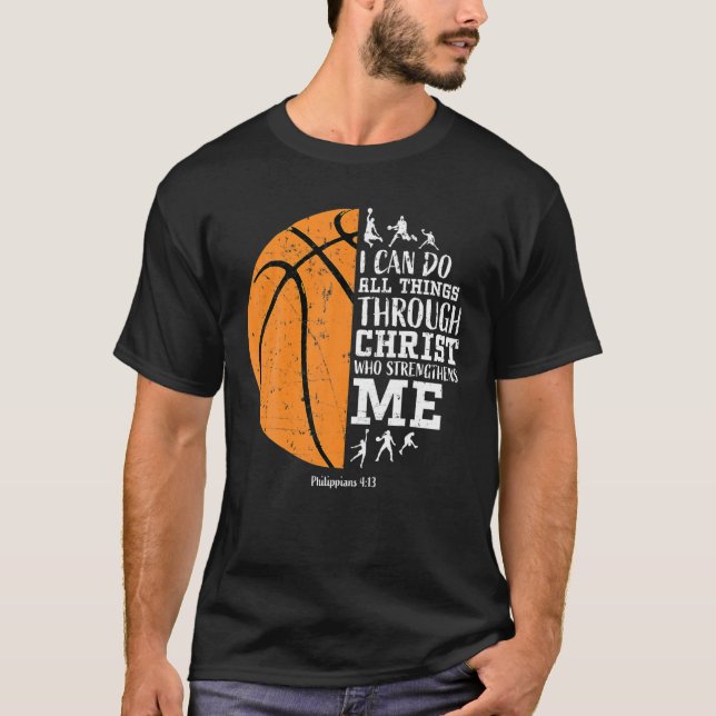 Camiseta Hombres Cristianos De Baloncesto Niños Gif Religio (Anverso)
