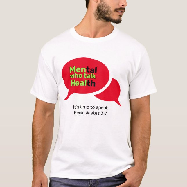 Camiseta HOMBRES cristianos que hablan de salud mental sana (Anverso)