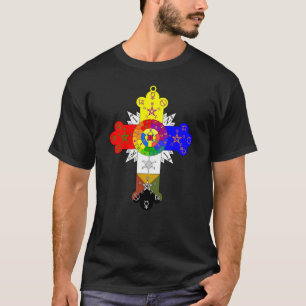 Camiseta Hombres cruzados color de rosa de lujo de la