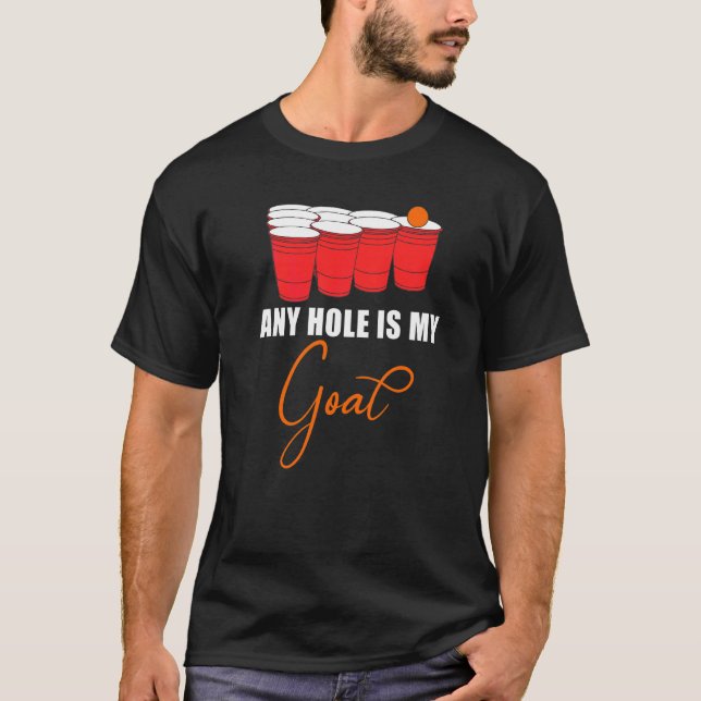 Camiseta Hombres Cualquier Agujero Es Mi Objetivo Juegos Al (Anverso)