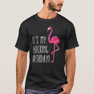 Camiseta Hombres Cumpleaños Mujeres Color de Agua Rosa Flam