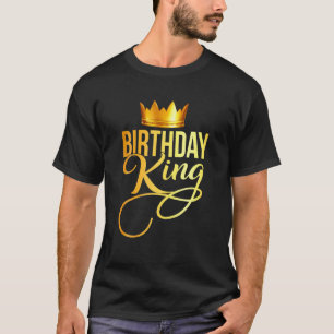 Camiseta Hombres Cumpleaños Rey Niño Corona Fiesta Oro Escu