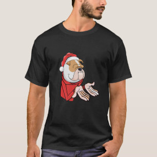 Camiseta Hombres curiosos adoran al perro Bulldog Navidades