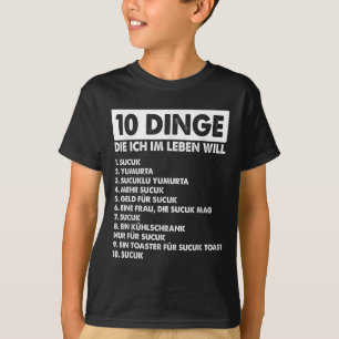 Camiseta Hombres curiosos turcos citan a turcos sucuklu Yum